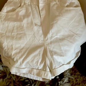 High waisted white shorts